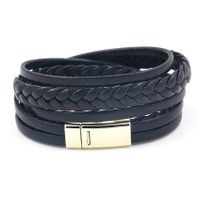 Leather Fashion Geometric Bracelet  (gun Black Buckle)  Fashion Jewelry Nhhm0084-gun-black-buckle main image 3