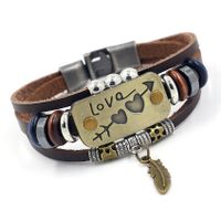 Leather Fashion Sweetheart Bracelet  (black)  Fashion Jewelry Nhhm0083-black main image 3