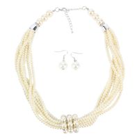 Beads Fashion Geometric Necklace  (white)  Fashion Jewelry Nhct0511-white main image 1