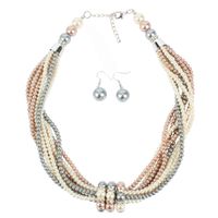Beads Fashion Geometric Necklace  (white)  Fashion Jewelry Nhct0511-white main image 3