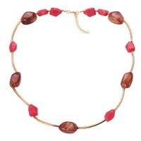 Imitated Crystal&cz Fashion Geometric Necklace  (red)  Fashion Jewelry Nhjq11344-red main image 2