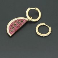 Wholesale Jewelry 1 Pair Fashion Fruit Watermelon Copper Artificial Gemstones Earrings main image 1