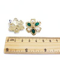 Approvisionnement D'usine Vintage Cour Oreille Clip Vert Foncé Encre Bleu Peint Émail Perle Strass Bijou D'oreille Clip main image 3