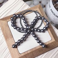 Beads Korea Bows Hair Accessories  (black)  Fashion Jewelry Nhsm0428-black main image 5