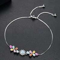Alloy Korea Flowers Bracelet  (white-t14e03)  Fashion Jewelry Nhtm0662-white-t14e03 main image 3