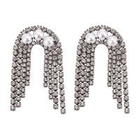 Imitated Crystal&cz Fashion Tassel Earring  (alloy)  Fashion Jewelry Nhjq11398-alloy main image 3