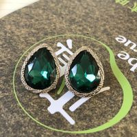 Aiguille Boucles D'oreilles Goutte D'eau Strass Pierres Précieuses Boucles D'oreilles Vert Gris Boucles D'oreilles Usine Fourniture En Gros Personnalisé Boucles D'oreilles main image 8