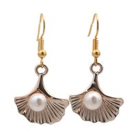 Fabrik Direkt Verkauf Neue Europäische Und Amerikanische Ginkgo Blatt Ohrringe Japanische Und Koreanische Perlen Einfache Ohrringe Ohrringe main image 1