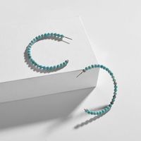 Qingdao Europäischer Und Amerikanischer Schmuck Original Stein Perlen Einfache C-förmige Große Kreise Damen Ohrringe Ohrringe Neue Ins main image 1