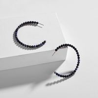 Qingdao Europäischer Und Amerikanischer Schmuck Original Stein Perlen Einfache C-förmige Große Kreise Damen Ohrringe Ohrringe Neue Ins main image 3
