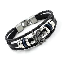 Japonais Et Coréen De Mode Accessoires De Mode Feuille D'érable Accessoires Vachette Perlé Bracelet Punk Bracelet En Stock En Gros main image 1