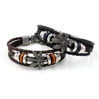 Japonais Et Coréen De Mode Accessoires De Mode Feuille D'érable Accessoires Vachette Perlé Bracelet Punk Bracelet En Stock En Gros main image 4