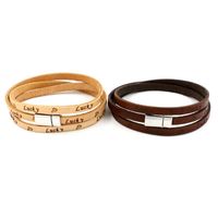 Couple Letter/number/text Printed Leather Bracelets &amp; Bangles Hm190411116692 main image 6