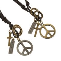 Unisex Geometry Plating Alloy Peace Sign Necklaces Hm190411116698 main image 1
