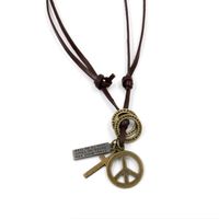 Unisex Geometry Plating Alloy Peace Sign Necklaces Hm190411116698 main image 5
