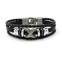 Export Export Schmuck Punk Schmuck Fabrik Direkt Verkauf X Rindsleder Armband Herren Retro Perlen Leders Eil Armband Großhandel main image 4