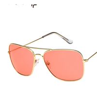 Pink Translucent Metal Pilot Female Box Double Beam Sunglasses Kd190412116916 main image 6