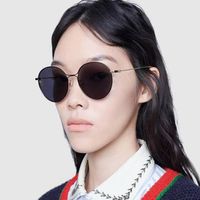 Metal Round Frame Sunglasses Hollow Single Beam Kd190412116931 main image 4