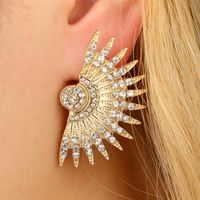 Womens Electroplating Alloy Scalloped Thorns With Sunburst  Earrings Gy190416117529 main image 6