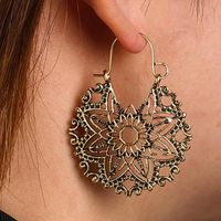 Womens Alloy  Creative Retro Cutout Round Flower Alloy Geometry Earrings Gy190416117571 main image 3