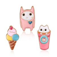 Unisex Ice Cream/cup Cat Plating Alloy Brooches Lp190416117648 main image 1