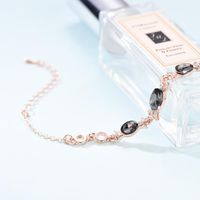 Japonais Et Coréen Nouvelle E-commerce Hot-vente Produit Bonbon Sucré Forme Bracelet Géométrique Ronde Strass Incrusté Alliage Main Bijoux main image 4