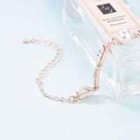 E-commerce Hot-vente Produit Ins Style À La Mode Bracelet Géométrique Carré Diamant Délicat Perle Embellissement Conception Main Bijoux main image 5