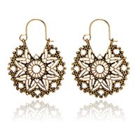 Womens Alloy  Creative Retro Cutout Round Flower Alloy Geometry Earrings Gy190416117571 sku image 1