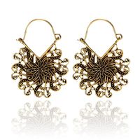 2019 Europe Et En Amérique Croix Frontière Nouveau Accessoires De Mode Vintage Creux Fleur Paon En Métal Alliage Boucles D'oreilles Boucles D'oreilles sku image 1