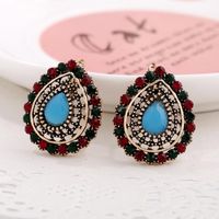 Womens Round Rhinestone Stylish Personality With Rhinestones Alloy Earrings Kq190416117771 sku image 1