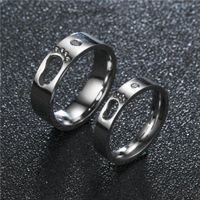 Couple Heart Shaped Stainless Steel Rings Tp190418118100 main image 5