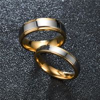 Fashion New High-end Double-step Mirror Room Couple Style Floral Stainless Steel Rings Tp190418118102 main image 6