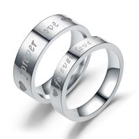 Couple Heart Shaped Stainless Steel Rings Tp190418118108 main image 1