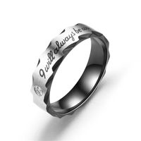 Europäische Und Amerikanische Klassische Modestil Diamant Roségold Schwarz Ring Love Charge Blumen Schergen Paar Ring Hersteller main image 3