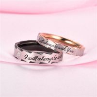 Couple Heart Shaped  Rhinestone Stainless Steel Rings Tp190418118117 main image 6