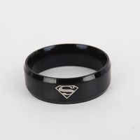 Europäische Und Amerikanische Außenhandels Mode Edelstahl Superman Ring Klassische Sand Ring Muster Quelle Hersteller main image 2