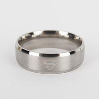 Europäische Und Amerikanische Außenhandels Mode Edelstahl Superman Ring Klassische Sand Ring Muster Quelle Hersteller main image 4