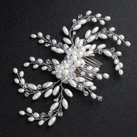 Womens New Handmade White Imitated Crystal Insert Comb  Floral Braided Alloy Mi Anino Hs190418118157 main image 1