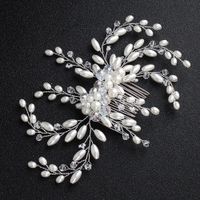 Womens New Handmade White Imitated Crystal Insert Comb  Floral Braided Alloy Mi Anino Hs190418118157 main image 2