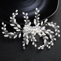 Womens New Handmade White Imitated Crystal Insert Comb  Floral Braided Alloy Mi Anino Hs190418118157 main image 3