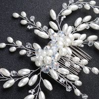 Womens New Handmade White Imitated Crystal Insert Comb  Floral Braided Alloy Mi Anino Hs190418118157 main image 4