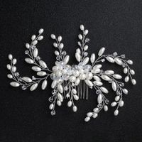 Womens New Handmade White Imitated Crystal Insert Comb  Floral Braided Alloy Mi Anino Hs190418118157 main image 7