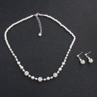 Hot Sale Kinder Schmuck Diamant Ball Perlen Perlenkette Europäische Und Amerikanische Einfache Braut Schmuck Set main image 4