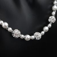 Hot Sale Kinder Schmuck Diamant Ball Perlen Perlenkette Europäische Und Amerikanische Einfache Braut Schmuck Set main image 5