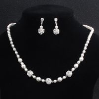 Hot Sale Kinder Schmuck Diamant Ball Perlen Perlenkette Europäische Und Amerikanische Einfache Braut Schmuck Set main image 7