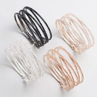 Womens Rhinestone  Elastic Opening With Rhinestone Studded Metal Bracelets &amp; Bangles Hs190418118170 main image 4