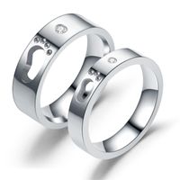 Couple Heart Shaped Stainless Steel Rings Tp190418118100 sku image 1