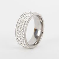 Unisex Wavy Rhinestone Titanium Steel Rings Tp190418118104 sku image 1