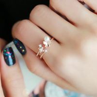 Womens Insect Plating  Butterfly Beads Cute Alloy Rings Ms190419118271 main image 1