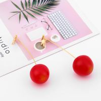 Nouvelle Simulation Doux Cerise Boucles D'oreilles Ins Style Fruits Cerise Capricieux Long Gouttes Pour Les Oreilles 18k Réel Or Anti-allergie main image 9